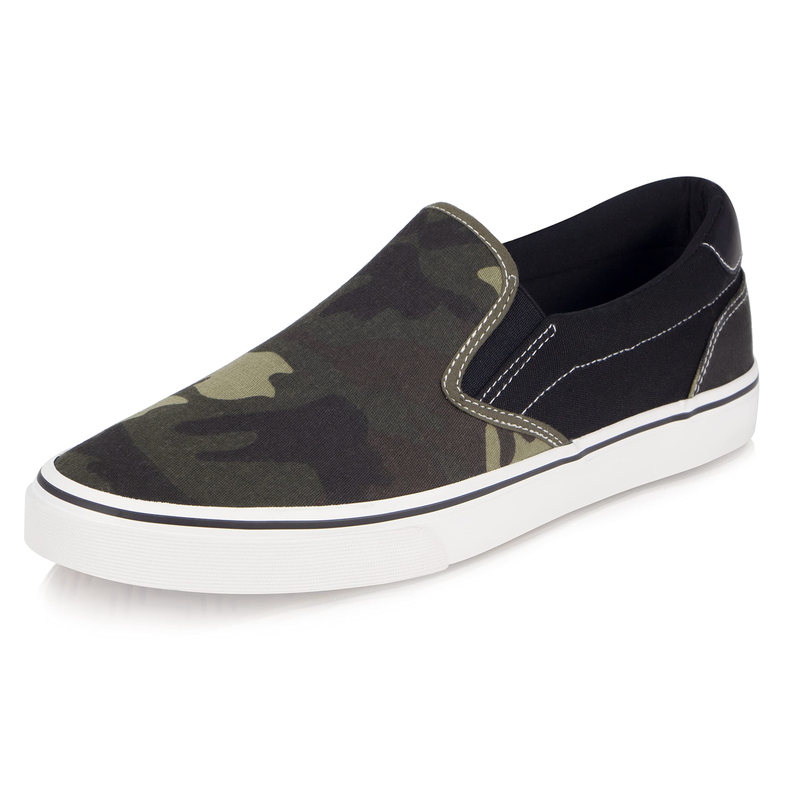 Men's Black Classic Low Top Shoes Canvas Fashion Sneaker with Soft Insole Causal Dress Sh…