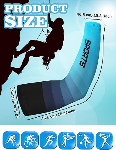 Miniatura 4 de 6 pares de mangas de protección solar UV para brazos, manga deportiva de enfriamiento antideslizante, calentadores de brazos de seda de hielo para