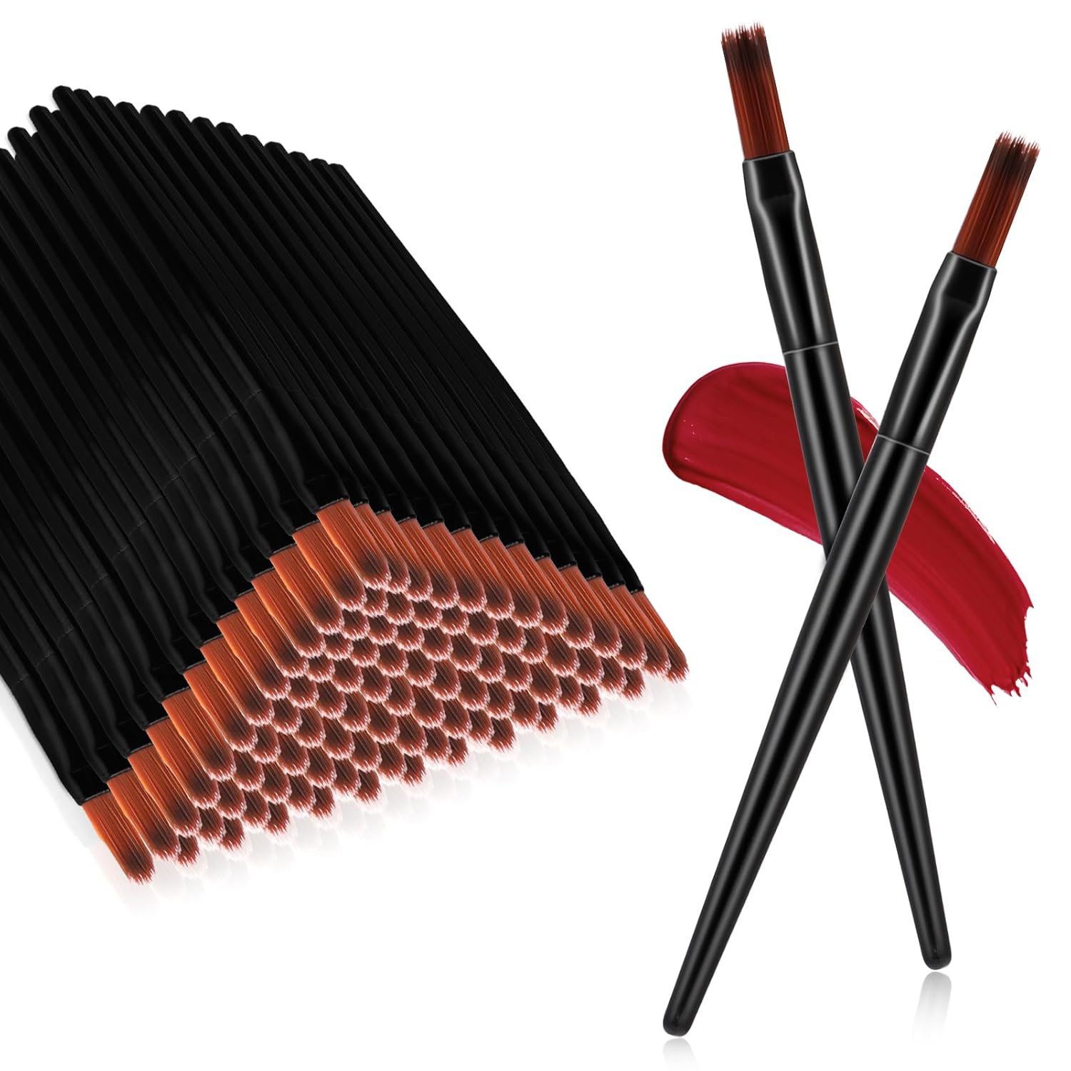 100 Pcs Disposable Lip Brushes, Small Lip Applicators Portable Multifunctional Lip Gloss Brush Concealer Brush for Lip Eyebrow Cosmetic Tool 100 Pcs Disposable Lip Brushes, Small Lip Applicators Portable Multifunctional Lip Gloss Brush Concealer Brush for Lip Eyebrow Cosmetic Tool