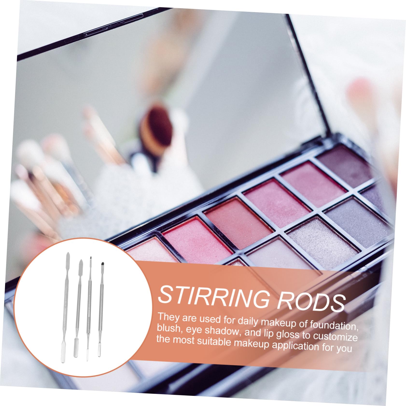 Housoutil 12 Piezas cuchillo de paleta kit de maquillaje espátulas cosméticas varilla de acero inoxidable palo de mezcla de manicura clavo Herramientas de maquillaje cosmético