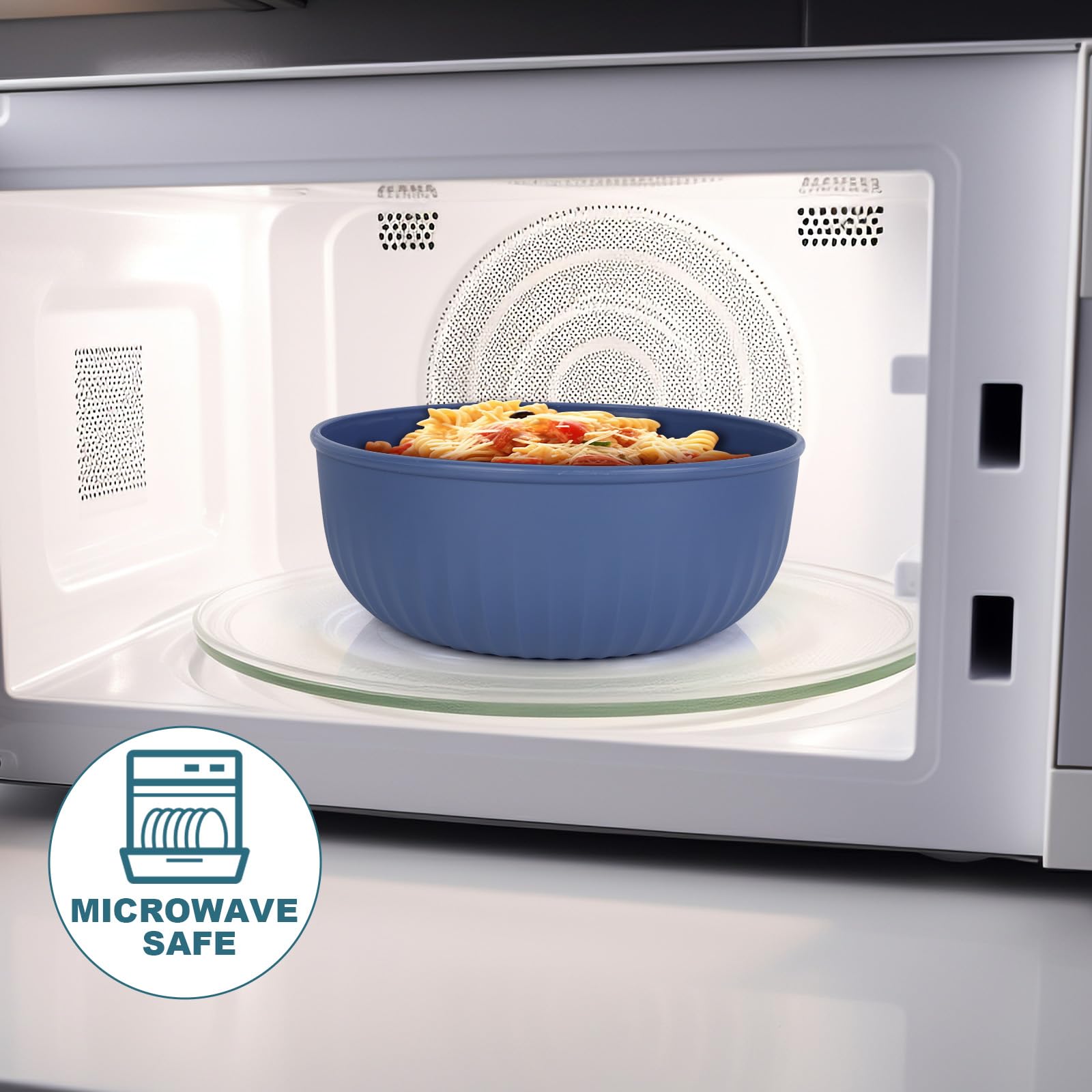 VINATO Insalatiera 4 Pezzi (0.4L/0.78L/1.4L/2.2L) in TPE+PP Senza BPA per Cucina - Adatte a Microonde, Lavastoviglie e Frigo | Ciotole Cucina | Ciotola Insalata