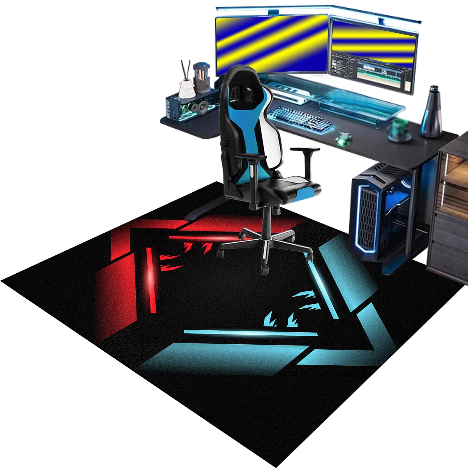 Floor Protector for Office Chair, Gaming Chair Mat for Hard floor, Office Carpet Protector Chair Mat for Home Office, Under Desk Office Rug, Computer Desk Chair Mat for Rolling Chair 100 x 120 cm