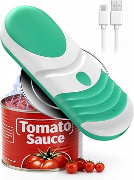 Automatic Rechargeable Electric Can Opener, One-Touch for Seniors