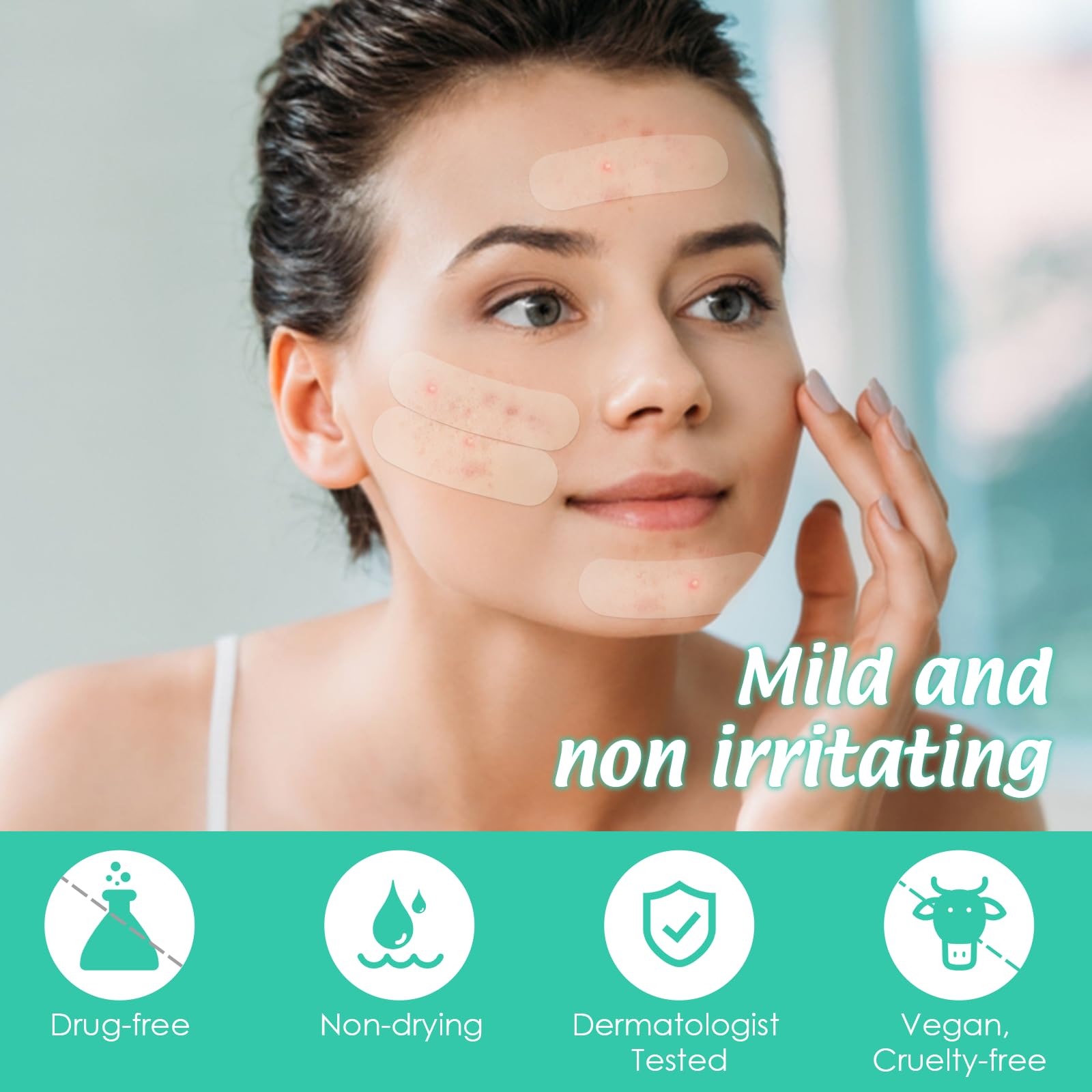 Large Pimple Patches Spot Patches 65mm XL Spot Stickers Acne Treatment Hydrocolloid Patches for Face Forehead Chin Fast Acting Skincare (40 Strips) - Image 2
