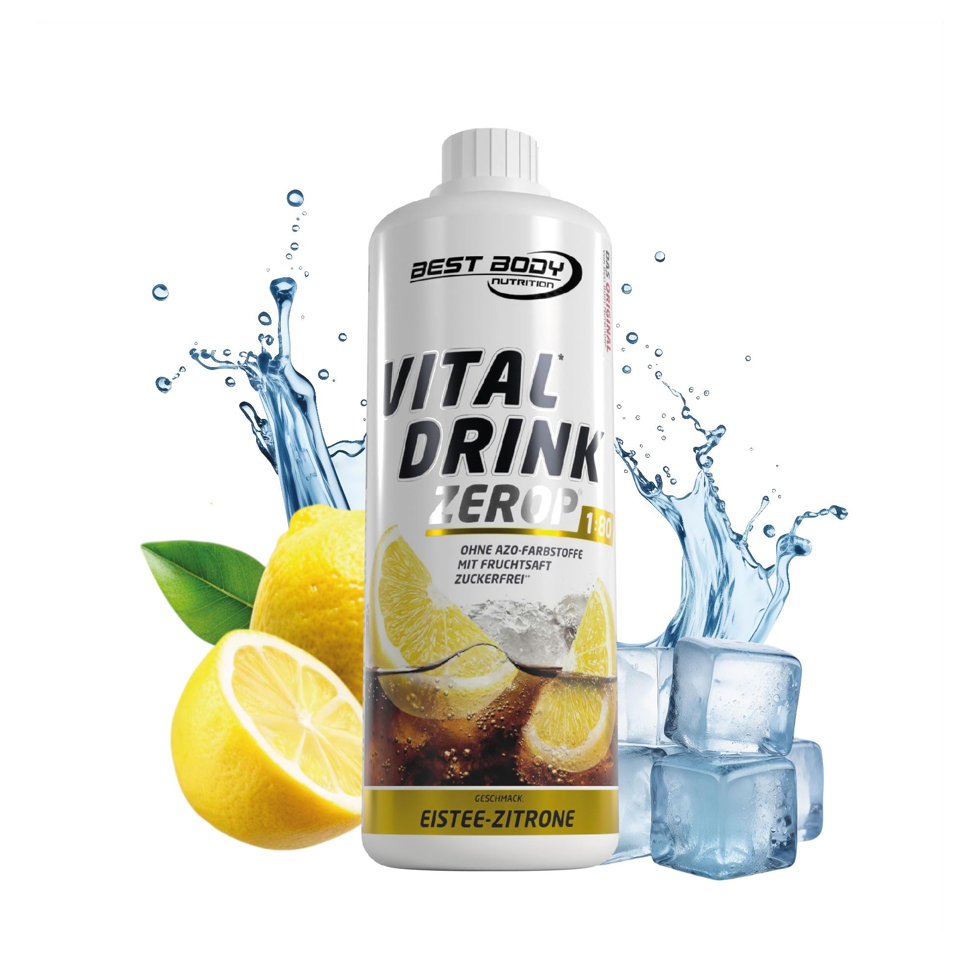 Best Body Nutrition Vital Drink Zerop (1000ml) Iced Tea Lemon - Intra- & Post-Workout - Intra-Workout
