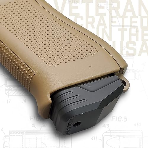 Miniatura 6 de Milspin Placa base de cargador con peso compatible con Glock Gen 1-5 | Beef Jones | Accesorios (Armor Black, modelos G17 17L 18 19 19X 22-24 26 27