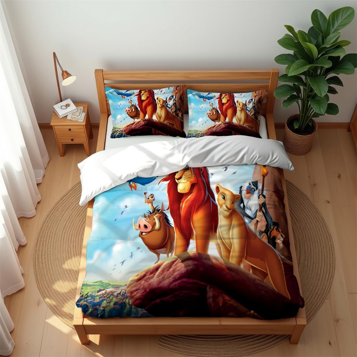 Premium Hotel Style Bedding Set The Lion King 3PCS Soft Cotton Rich Quilt Cover for All Seasons (lion 02,220x230cm(King))