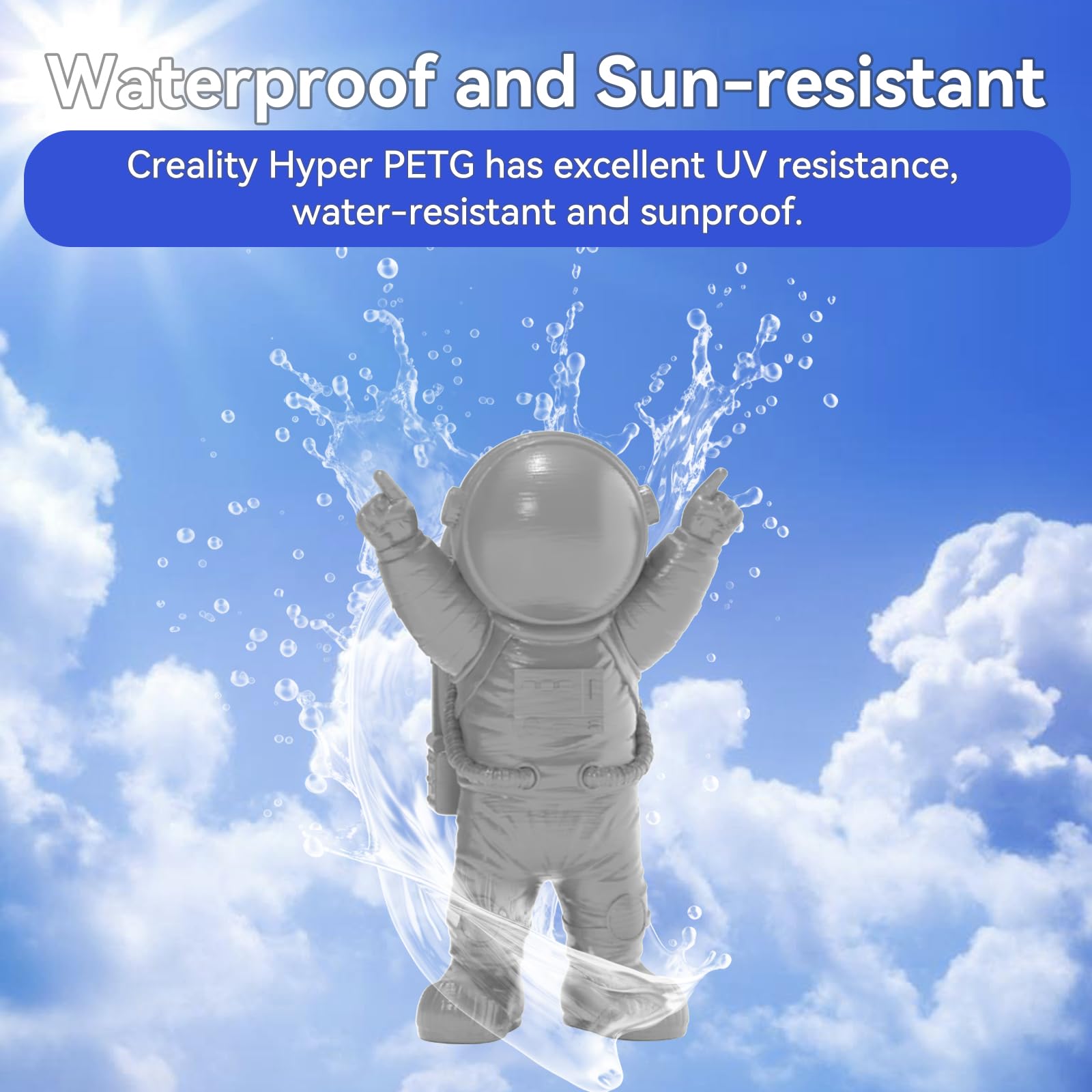 Filamento Creality Hyper PETG, Filamento Grigio 1,75 mm Hyper PETG 1KG, Filamento per Stampante 3D PETG Precisione Dimensionale +/- 0,03 mm, Adatto Alla Maggior parte Delle Stampanti 3D