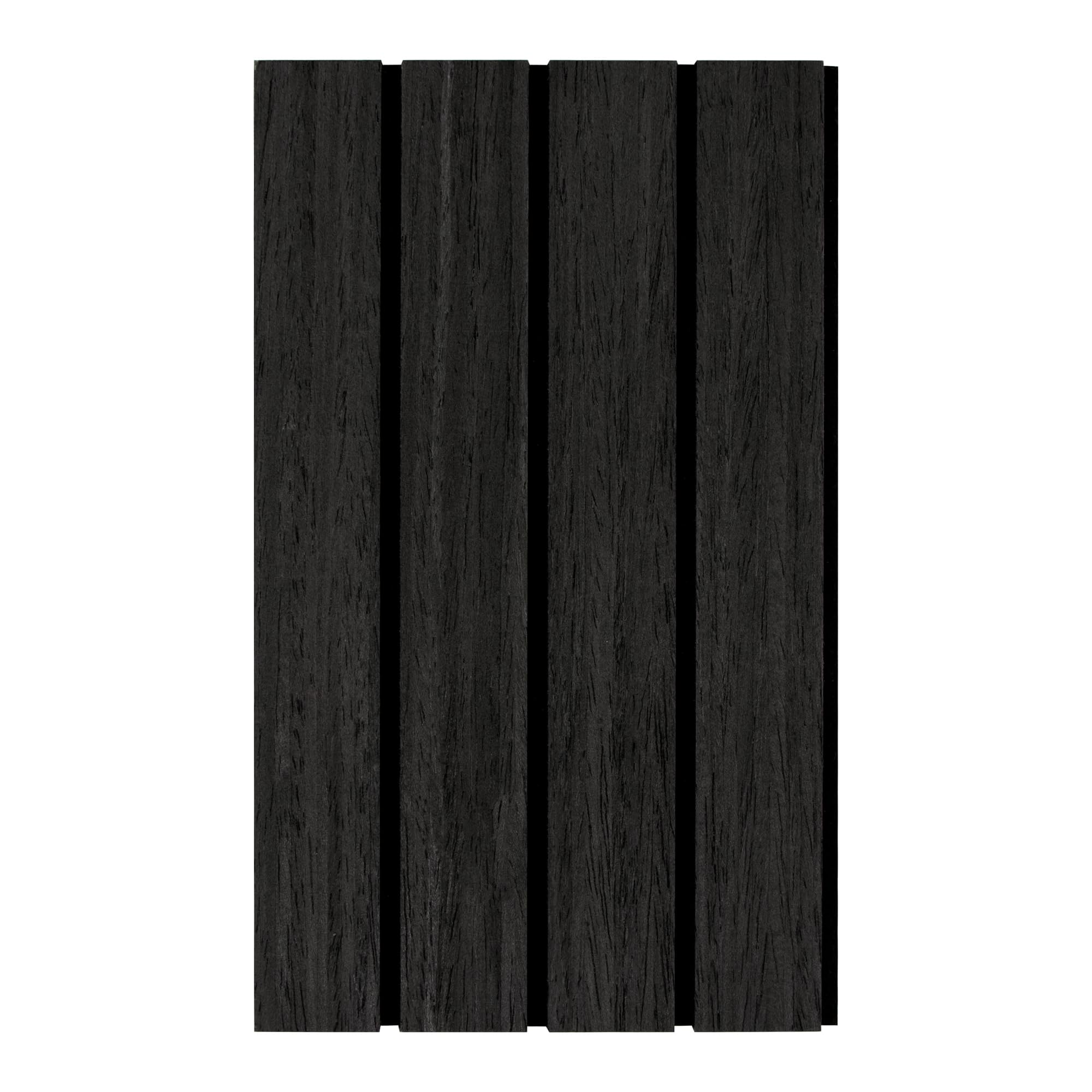 Black Oak Wood Slat Acoustic Decorative 3D Sound Absorbing Wall Panel Peel and Stick Wall Paneling, Sample