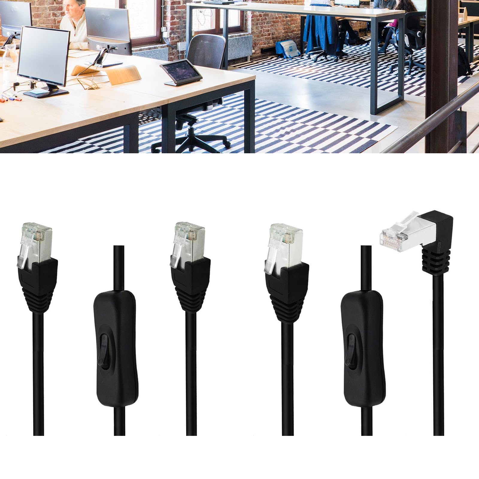 GMBYLBY CAT6e RJ45 Extension Cord with Male to Female Connector Networks Extension Cable for Cat6/Cat5e/Cat5 Ethernets Cable Router and Video Transmission