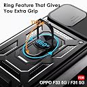TheGiftKart Tough Armor Bumper Back Cover Case for Oppo F33 5G / F31 5G | Kickstand & Ring Holder | 360 Degree Protection Back Cover Case for Oppo F33 / F31 5G (PC & TPU, Sliding Camera Cover, Black) gallery image