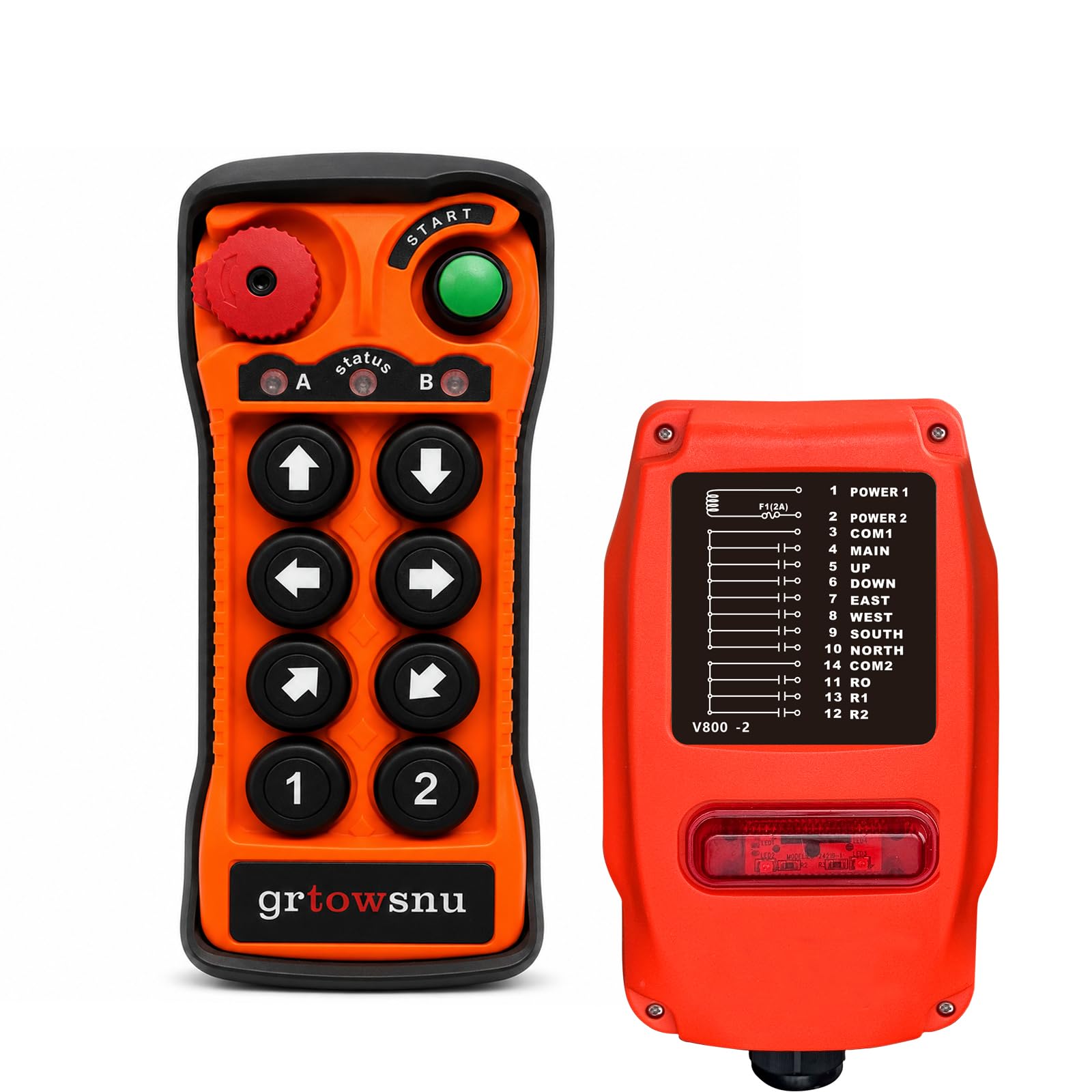 8 botones de canal 12V 24V Control Remoto Inalámbrico de Grúa para grúa puente Puente grúa Grúa pórtico Industrial Polipasto Eléctrico Transmisor y receptor de radio
