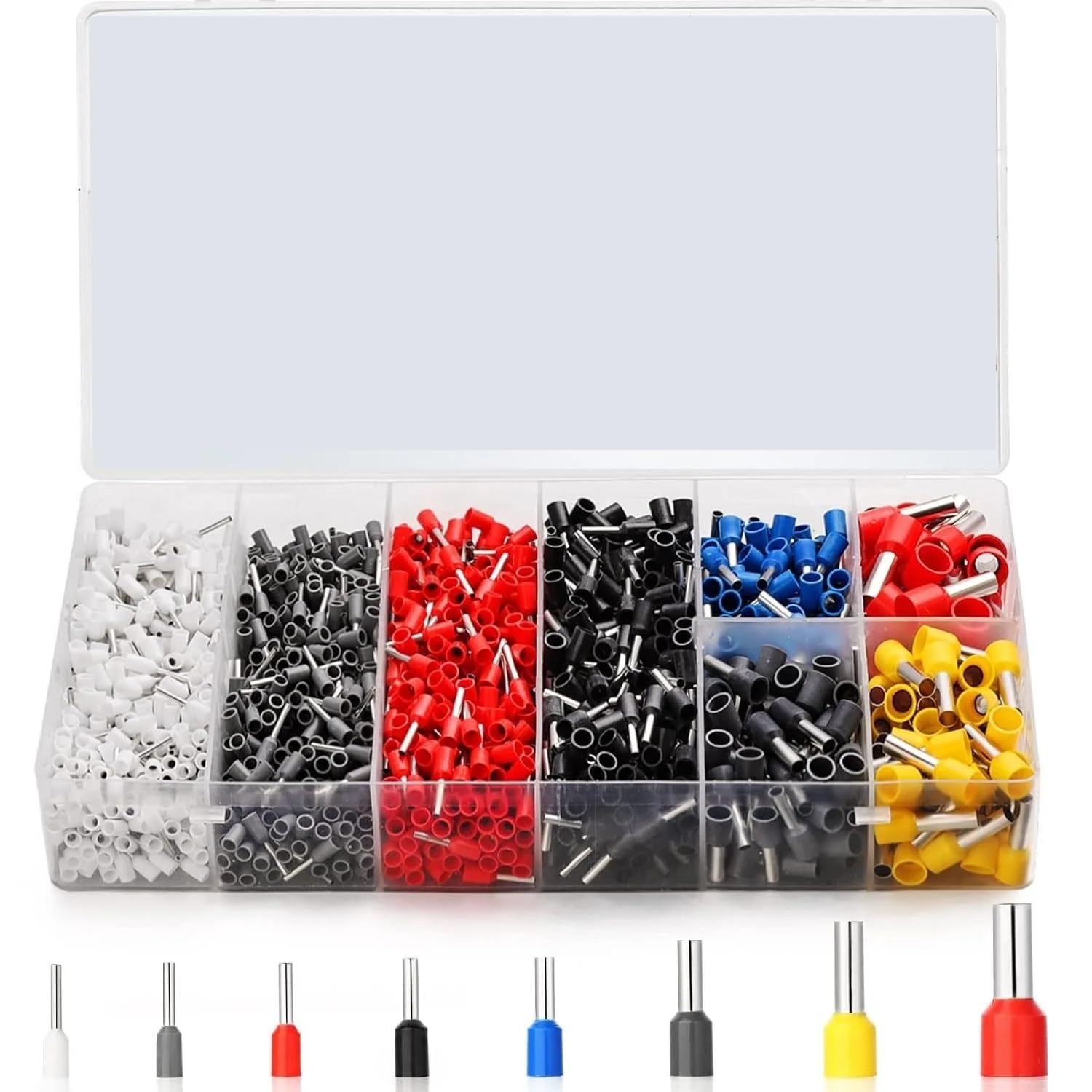 ICXLPMC 1800pcs Insulated Ferrules Terminal Block Cord End Wire Connector Electrical Crimp Terminator Cold Pressed Terminal