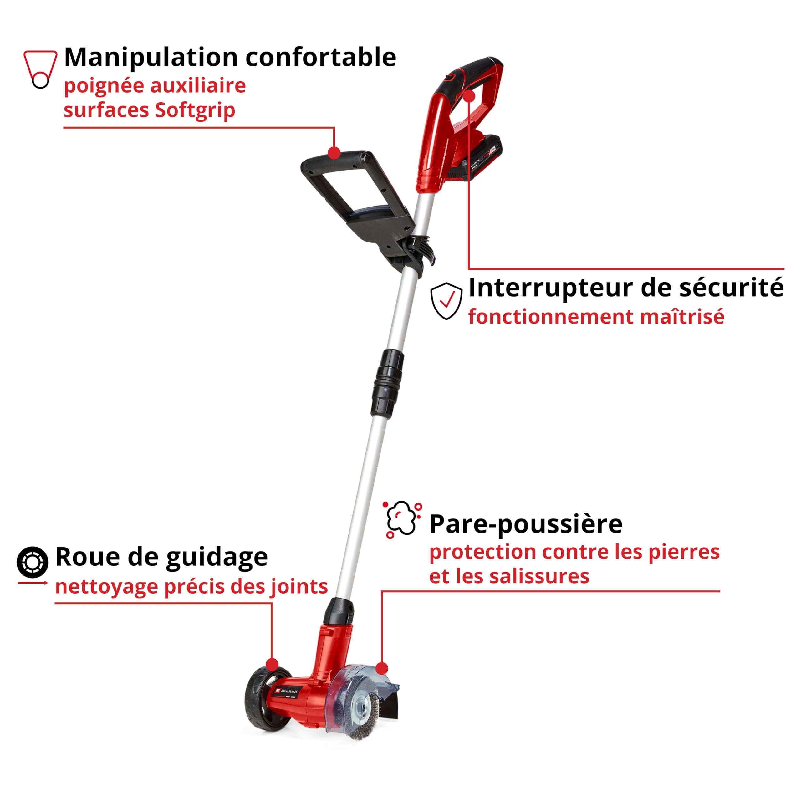 Einhell Nettoyeur de joints sans fil GC-CC 18 Li Kit