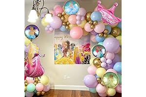 Enchanting Princess Balloon Arch Garland for Magical Birthday Celebrations