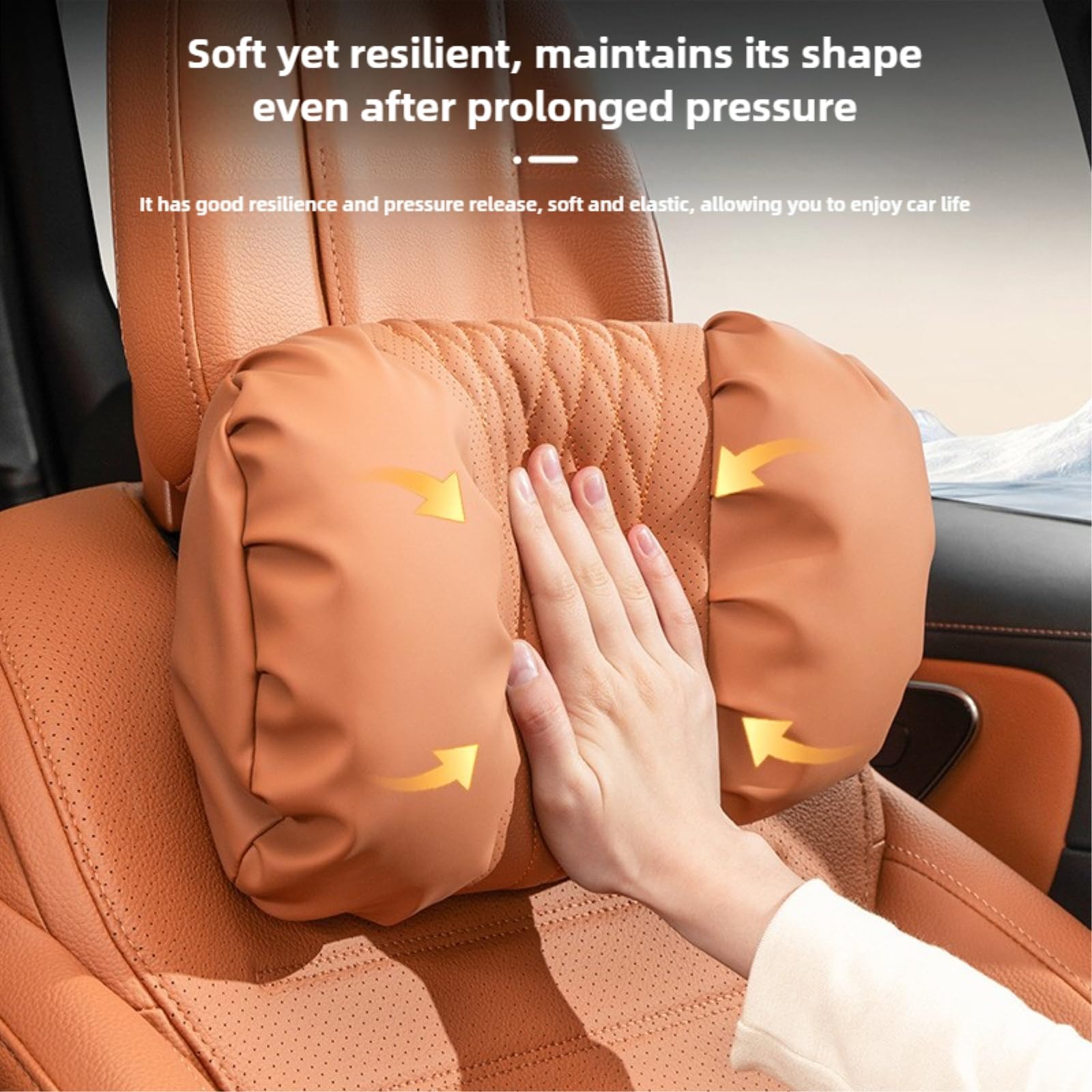 Cuscino Auto, Lombare di Sostegno Lombare, Collo in Schiuma Memoria Morbido per Guida Confortevole-whiteb Waist