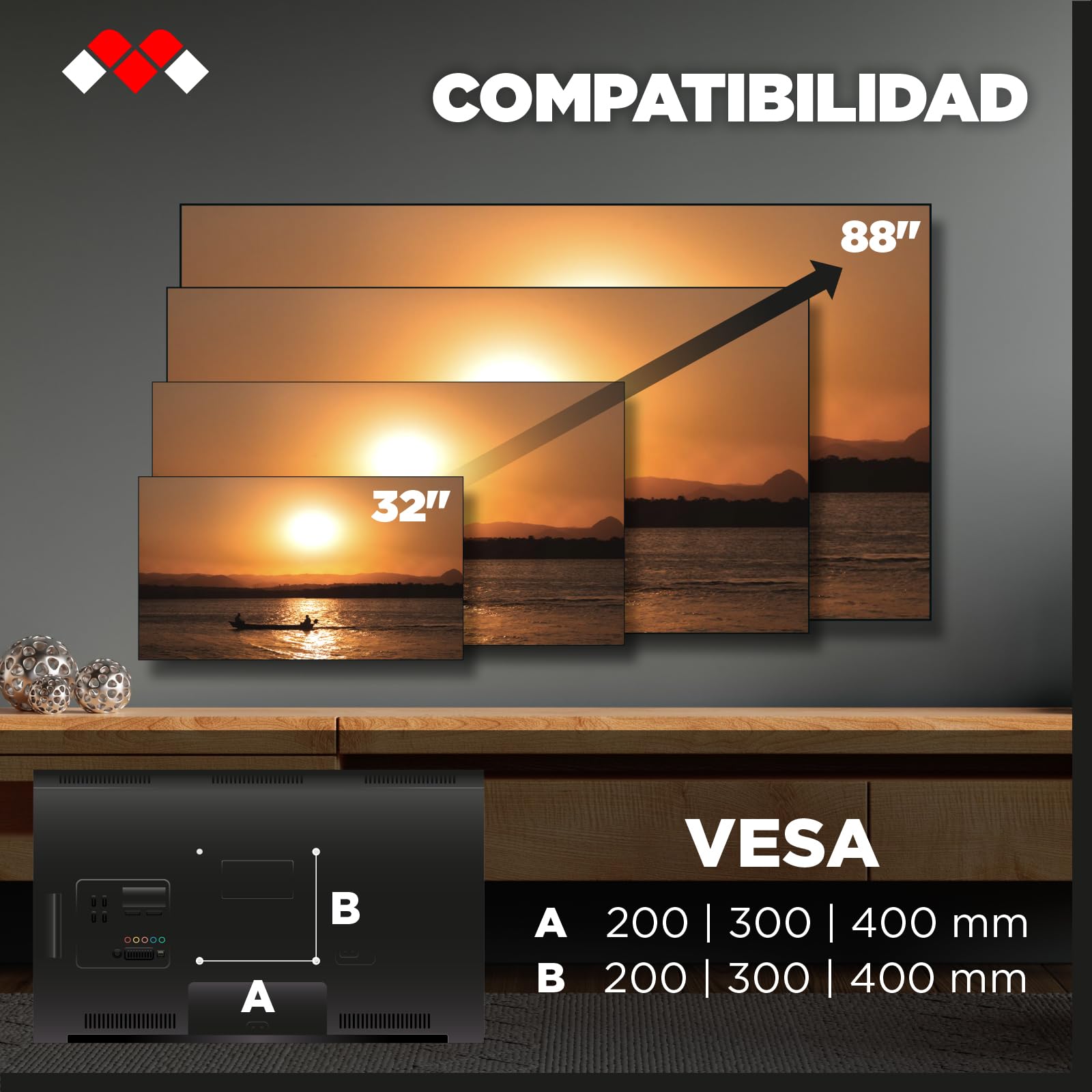 Meliconi Slimstyle Plus Extra 400F, Soporte TV de Pared también para Pladur