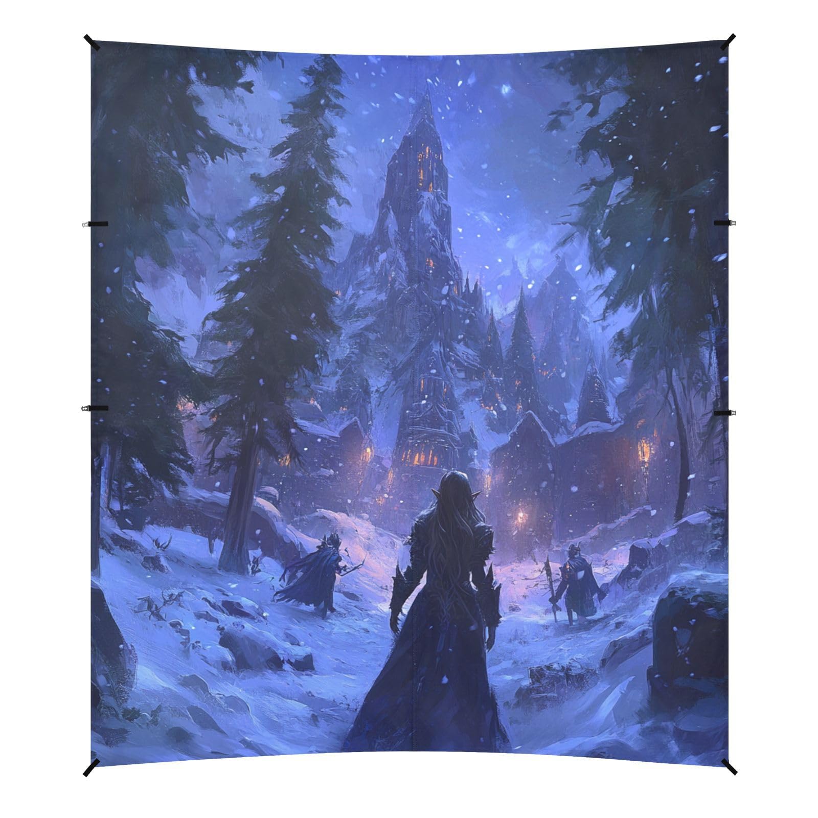 Game Anime Winter Playroom Girl Stable Beach Tent UPF50+ Protection Easy Setup Shade Sun Shelter with Sandbags and Shovel for Backyard, Grassland, Park