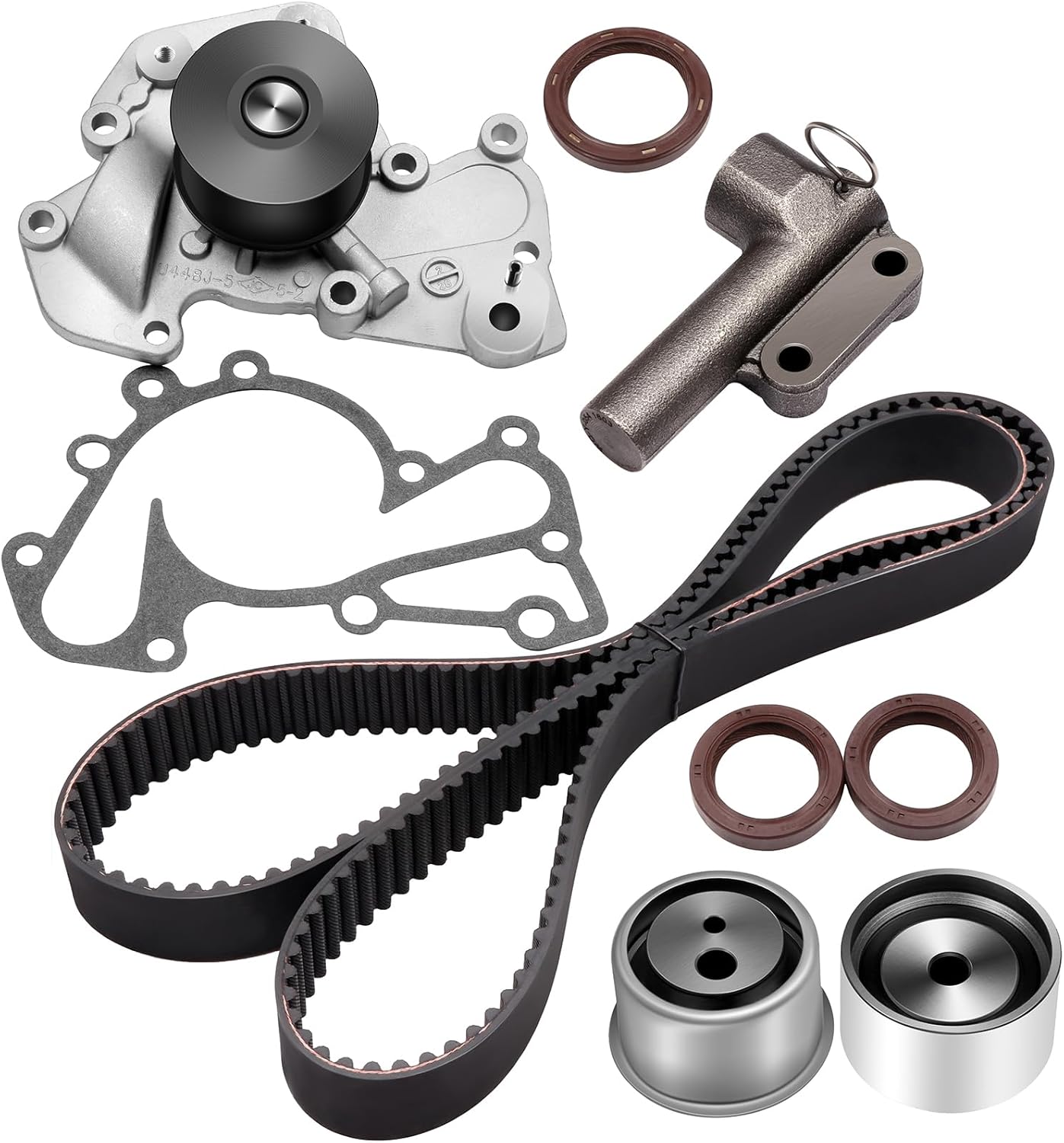 ECCPP Timing Belt Water Pump Kit Fits 1999-2010 Hyundai Sonata Tucson Tiburon Santa Fe Spectra Sportage Optima 2.5L 2.7L V6 DOHC 24 Valve G6BA G6BV Delta
