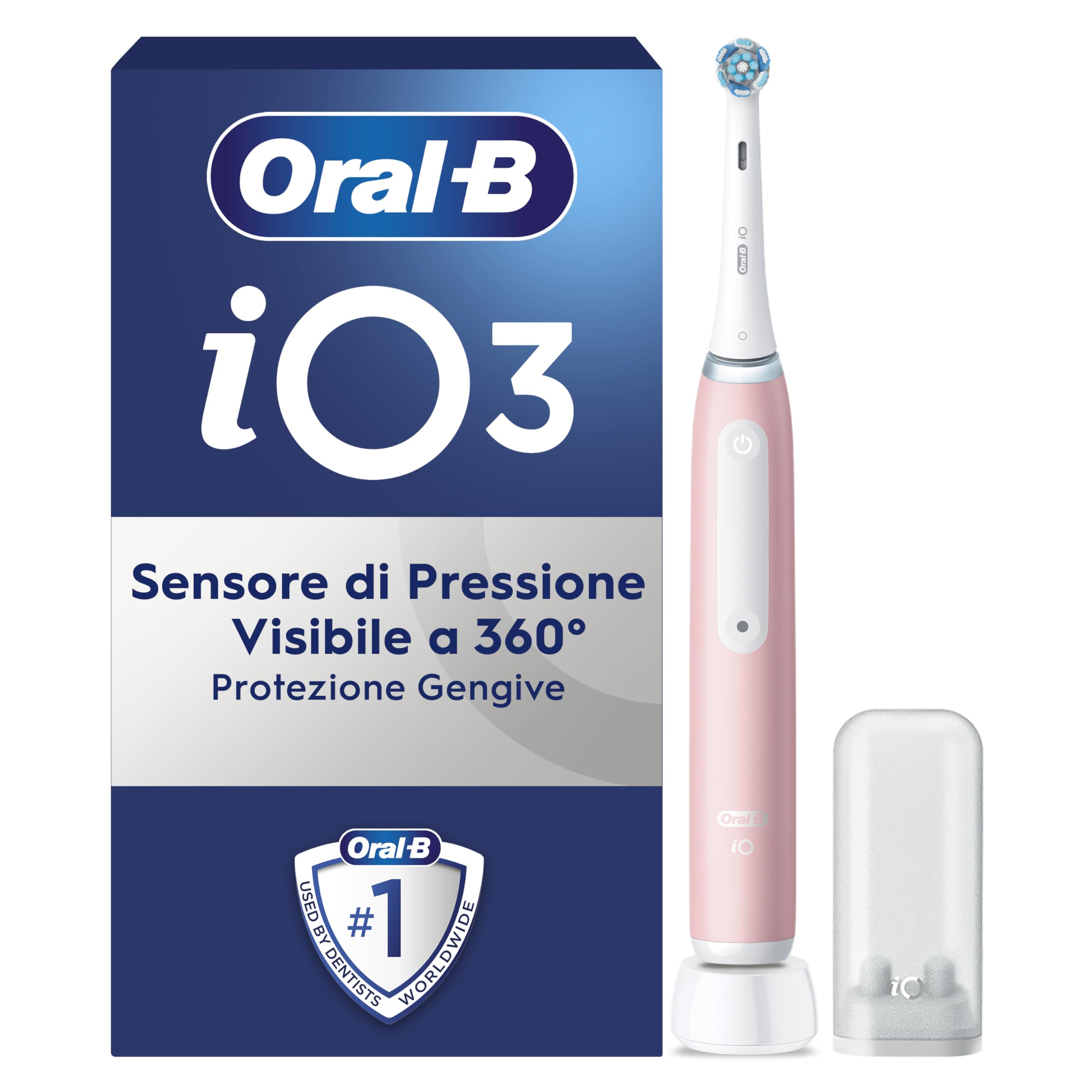 Oral-B Spazzolino Elettrico Ricaricabile iO 3N Rosa,1 Testina di Ricambio, 1 Spazzolino