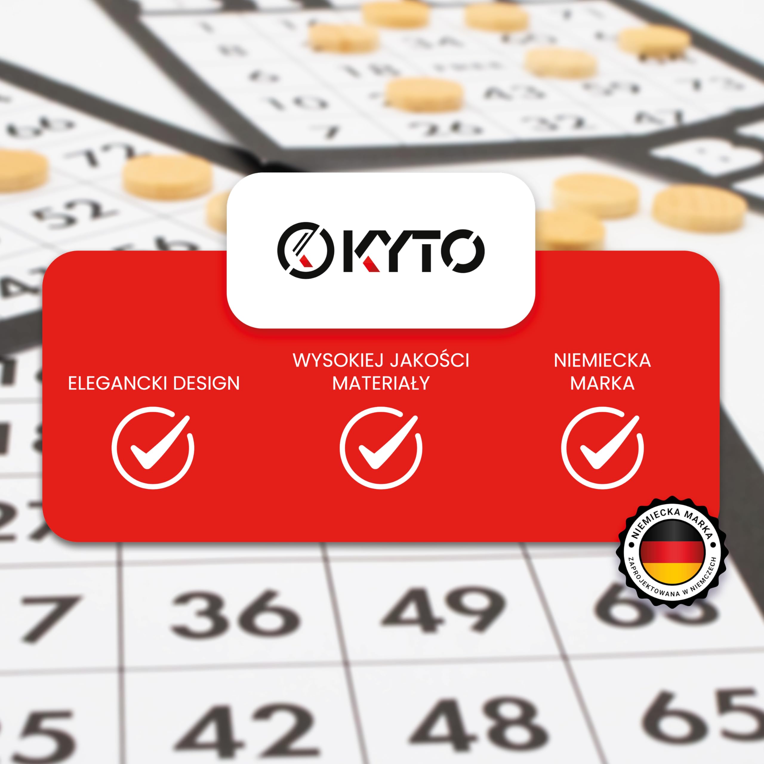 Kyto Zestaw kart bingo 500 sztuk - 500 różnych kart duży zestaw z papieru, dodatkowe karty do tradycyjnej gry, zabawy z przyjaciółmi, rodziną i dziećmi
