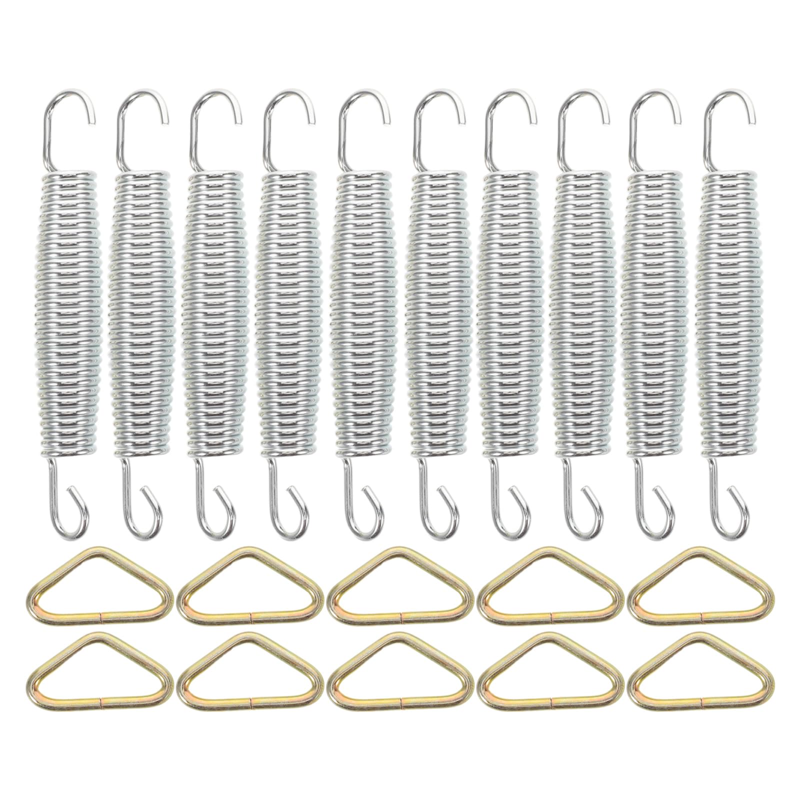 Hemobllo 10 Stück Trampolin Ersatzfedern 14cm mit Doppelhaken und Dreiecksschnalle Robuste Metallfedern für Trampolinwartung Allgemein Kompatibel für Outdoor Fitness und Freizeit