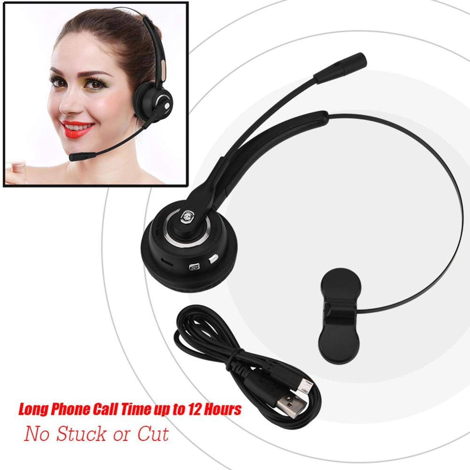 Call Center Bluetooth Headset Bezprzewodowe słuchawki z redukcją szumów Over-the-Head dla kierowców samochodów ciężarowych Telefony biurowe