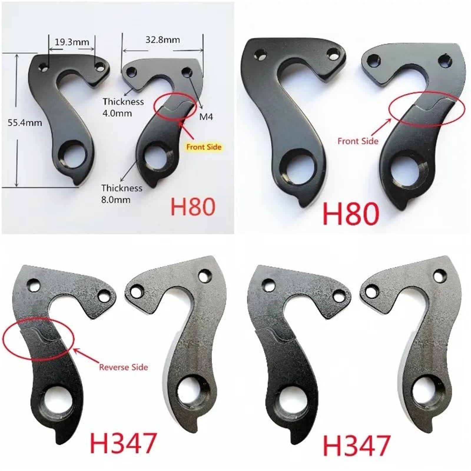 1 patilla de cambio trasera for bicicleta, for PINARELLO, Dogma F8 F10 F12 Prince Norco Valence, for Focus, Author Road Bike Gear Frame Dropout Patilla de cambio de bicicleta(BLACK 1PC CAST HA