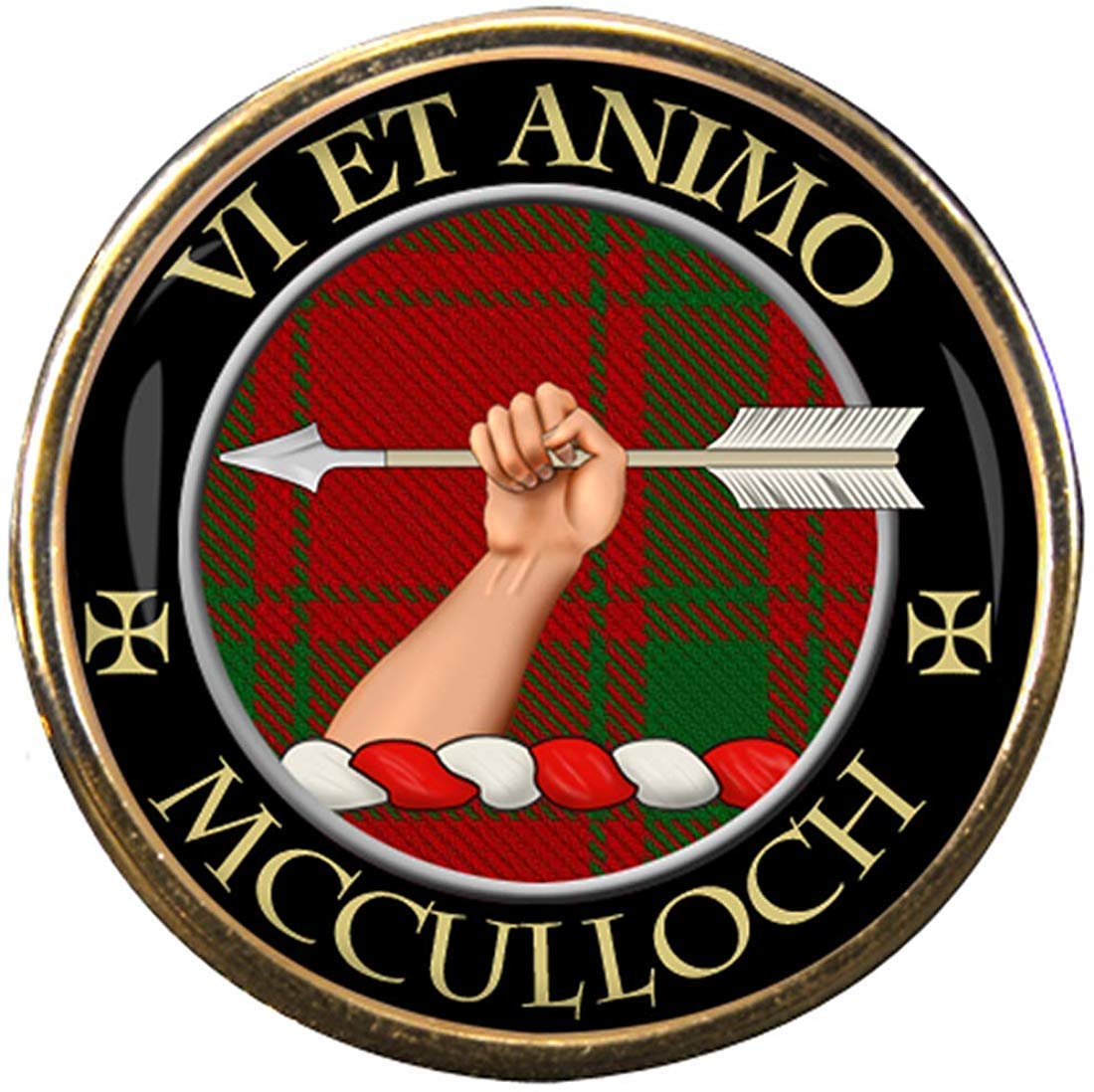 Family-Crests.com Men's Gold Mcculloch Scottish Clan Pin Badge