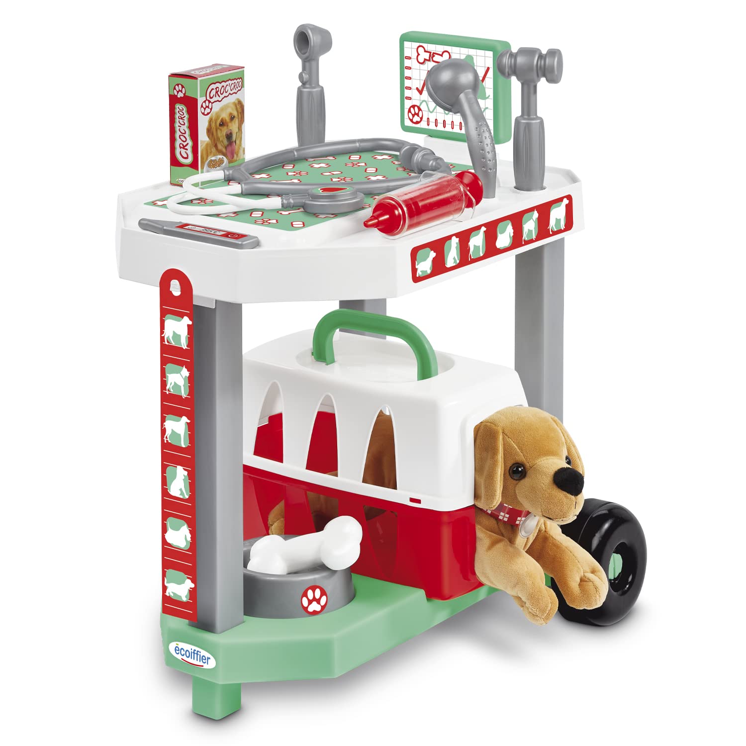 Ecoiffier Toys - 1919 - Klinika Weterynaryjna dla psów, zestaw imitacji - od 18 miesięcy, wyprodukowano we Francji