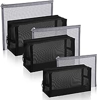 Vista 1 de 6 bolsas de maquillaje de malla, bolsa de cosméticos de malla, portátil, organizador de viaje, bolsa con cremallera, bolsas de maquillaje