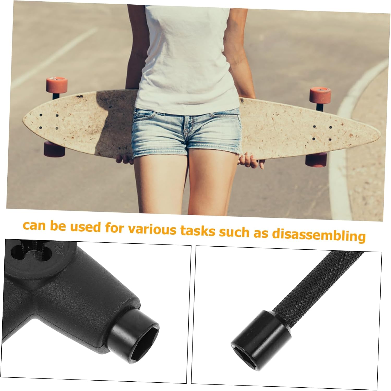KICHOUSE Roller Skate Spanner Skateboard Tool Accessories t Shape Wrench Skateboard Repair Tool Kit for Longboard