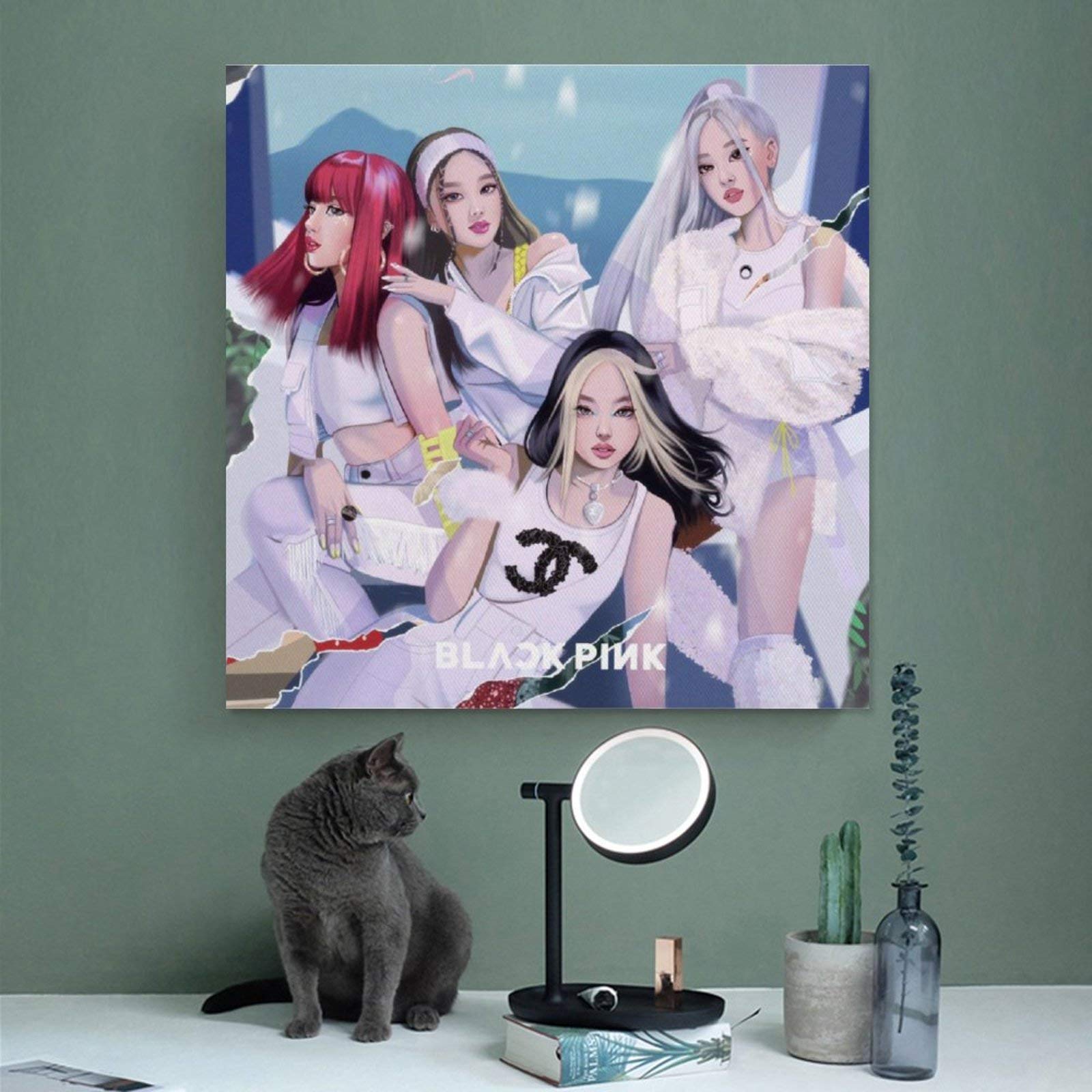 TuYines Kpop Blackpink Paint By Numbers, Kit De Peinture à L'huile Peinte à La Main, Produit Pour Fans De BlackPink Blackpink, Sans Cadre, 40 X 50 Cm