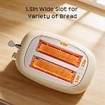 Grille-pain 2 Slice, 1.5"Extra large fentes grille-pain,Retro acier inoxydable avec bagel, Annuler, défrost, fonction de réchauffage et 6-Shade Paramètres, suppression du trait de croûte (Beige)