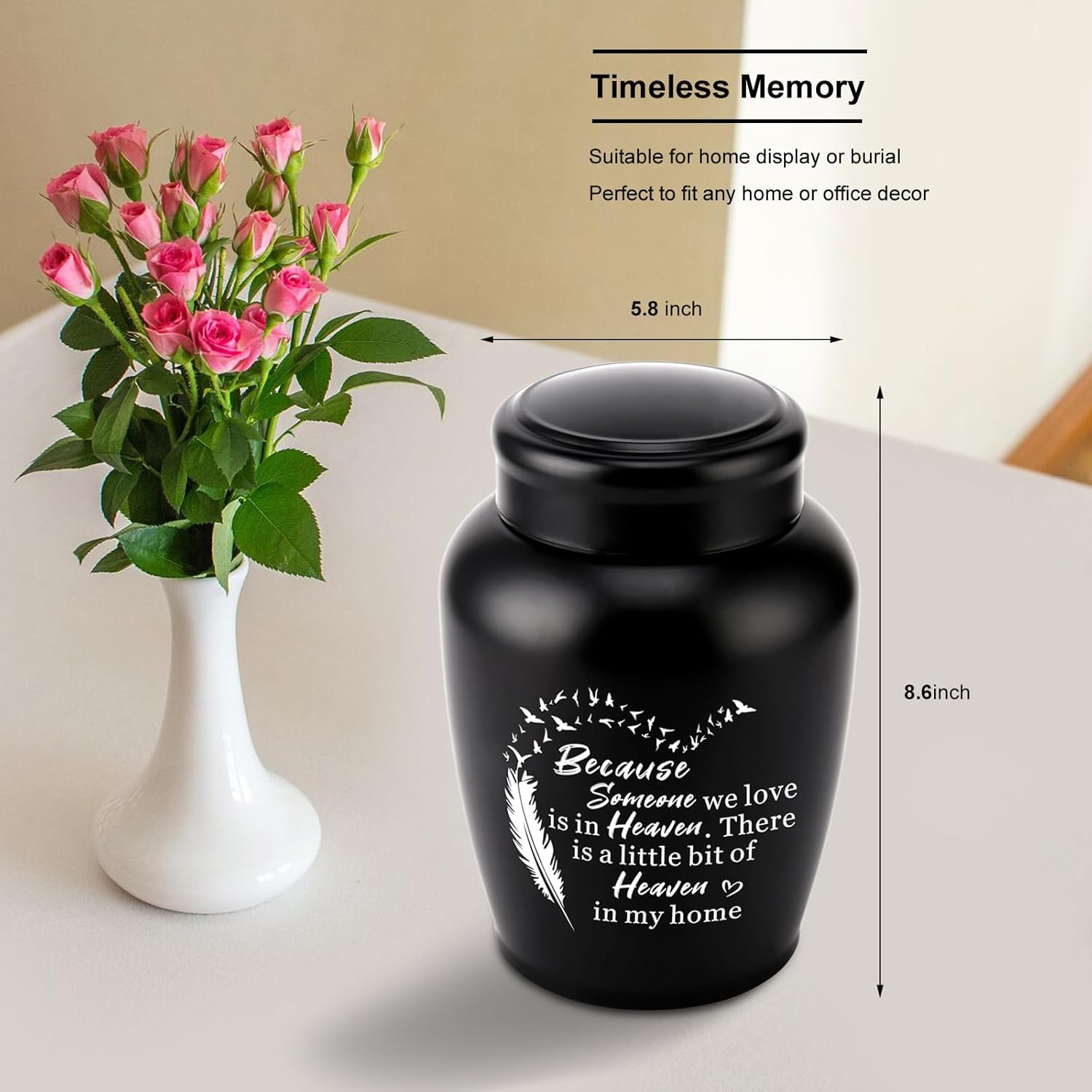 Cremation Urns for Human Ashes Adult - Woman Men Large up to 180 lbs Decorative Memorial Funeral Burial Urn for Ashes Male Female Dad Mom - Image 6