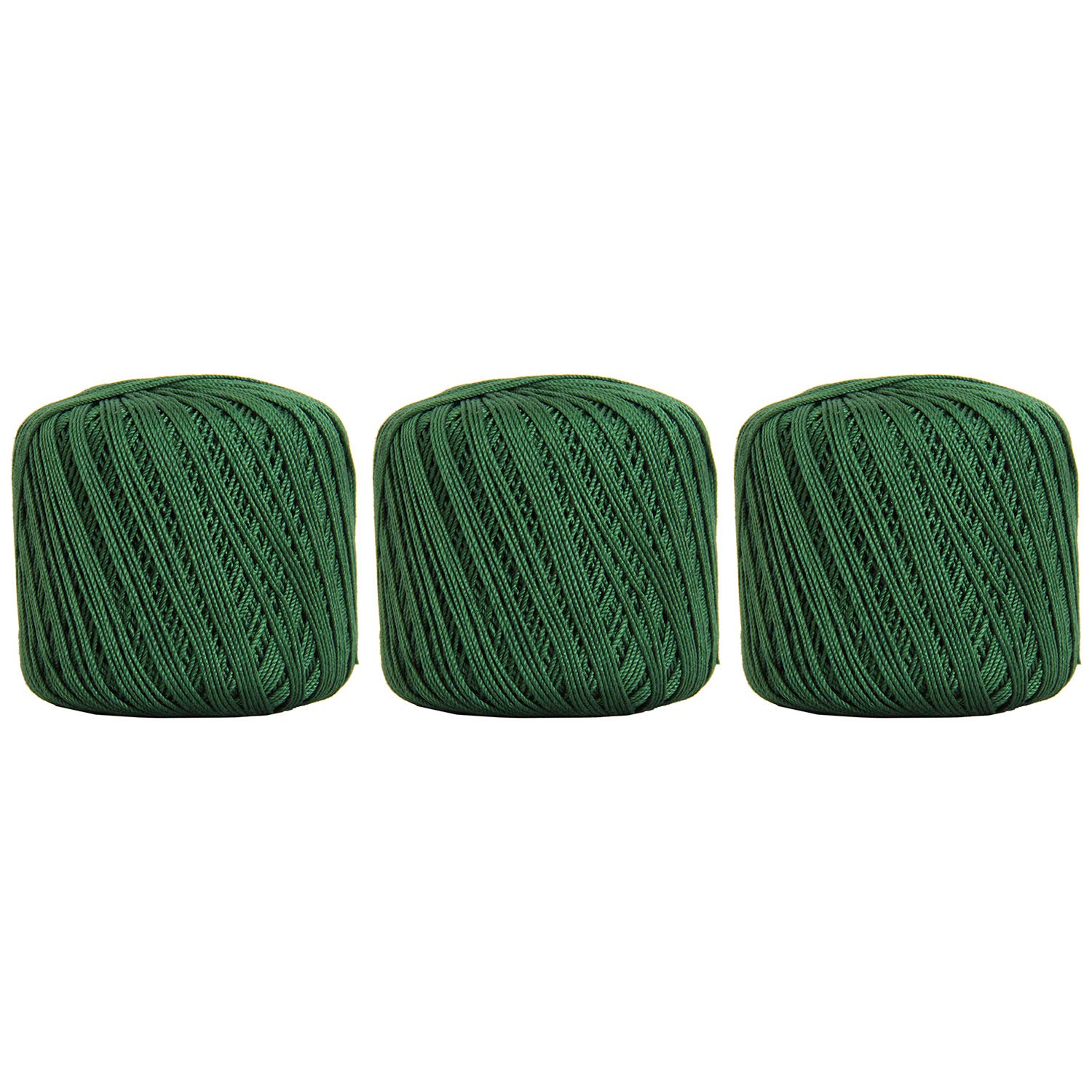 ThreadArt 100% Cotton Crochet Thread Size 3, 3 Ball Pack, Holly Green 39