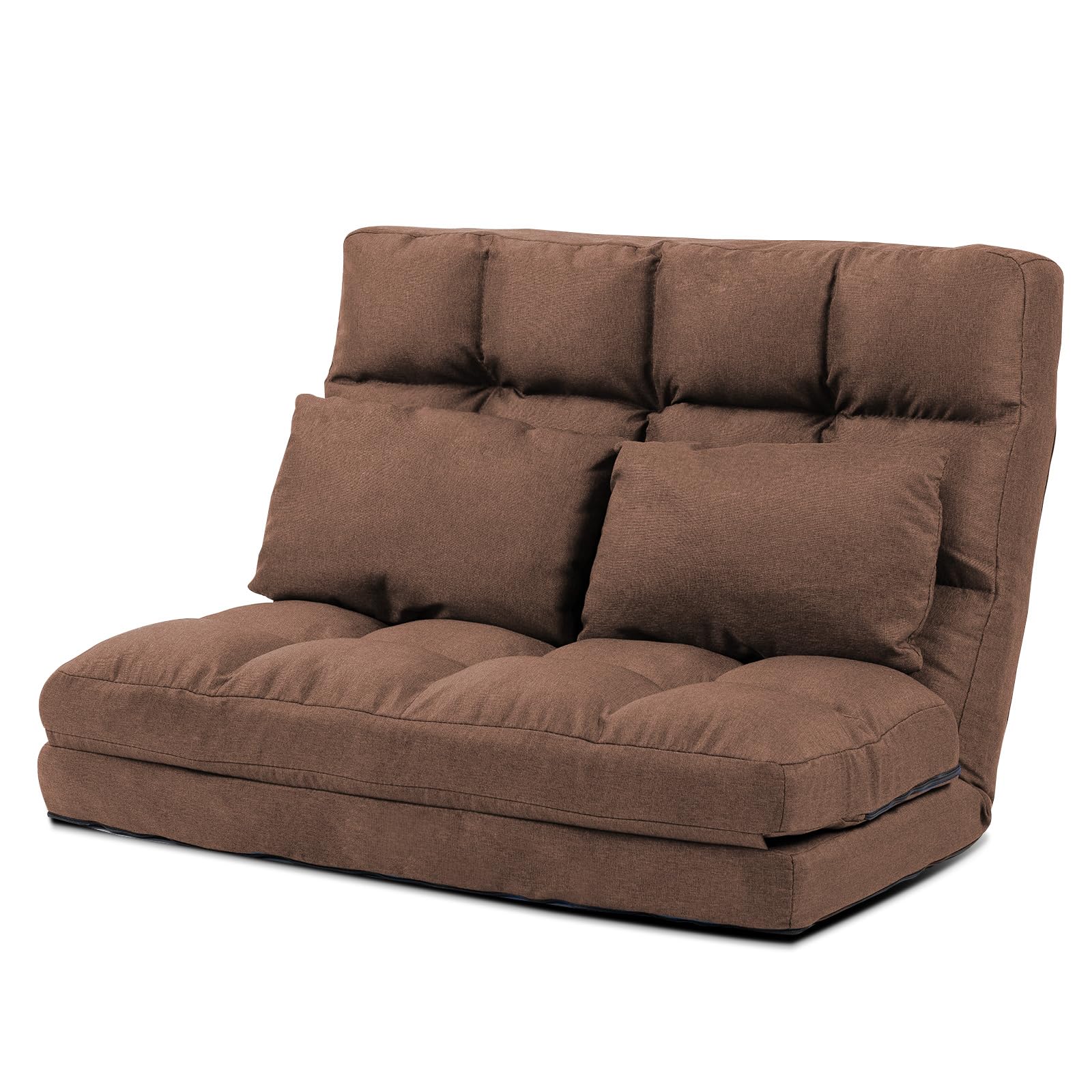 KAGMII 座椅子 リクライニング ハイバック 折りたたみ 座椅子ソファー ソファーベッド 2人掛け 1人掛け 寝れる椅子 フロアチェア クッション付き