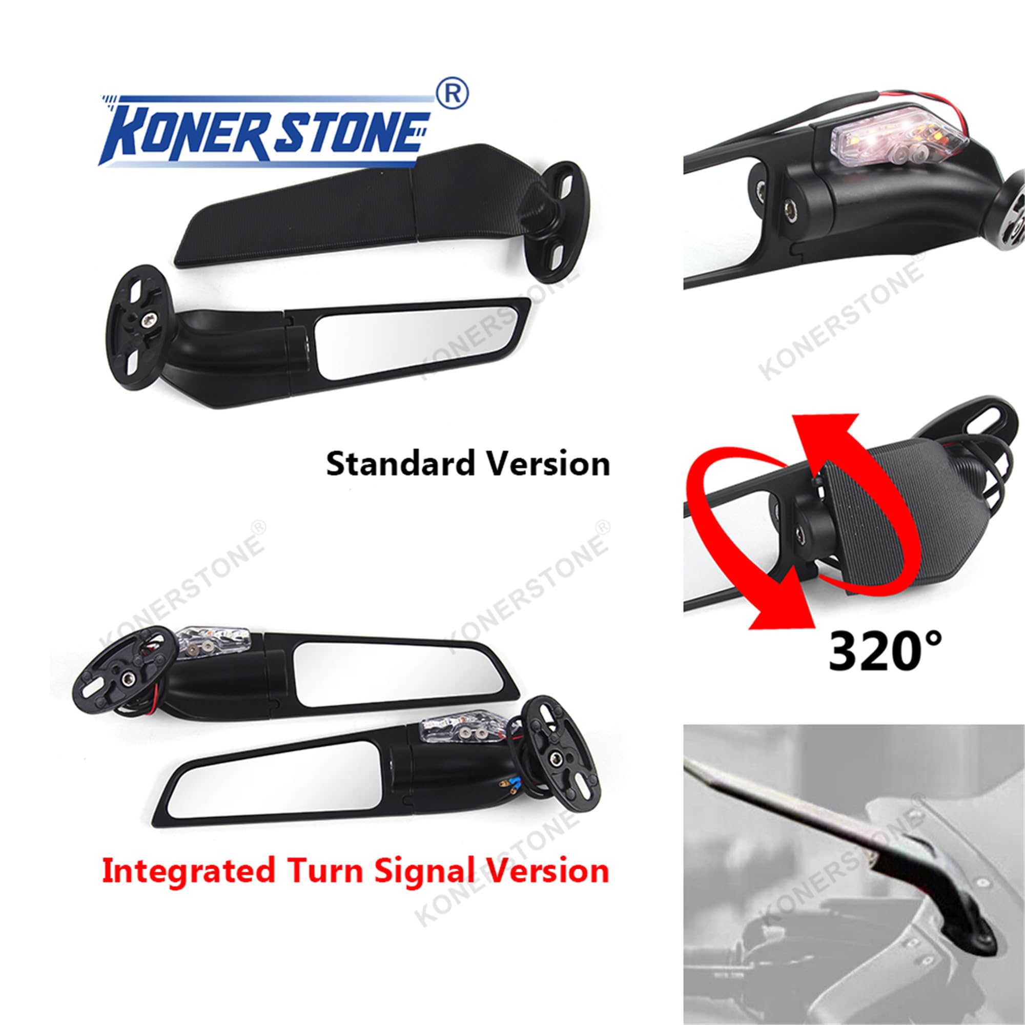 Specchietto laterale girevole per moto con indicatore di direzione integrato per Honda, Suzuki, BMW, Yamaha, Kawasaki, Triumphal, Aprilia CBR1000RR CBR600RR Hayabusa R1 R6 ZX-6R GSXR600 GSXR750