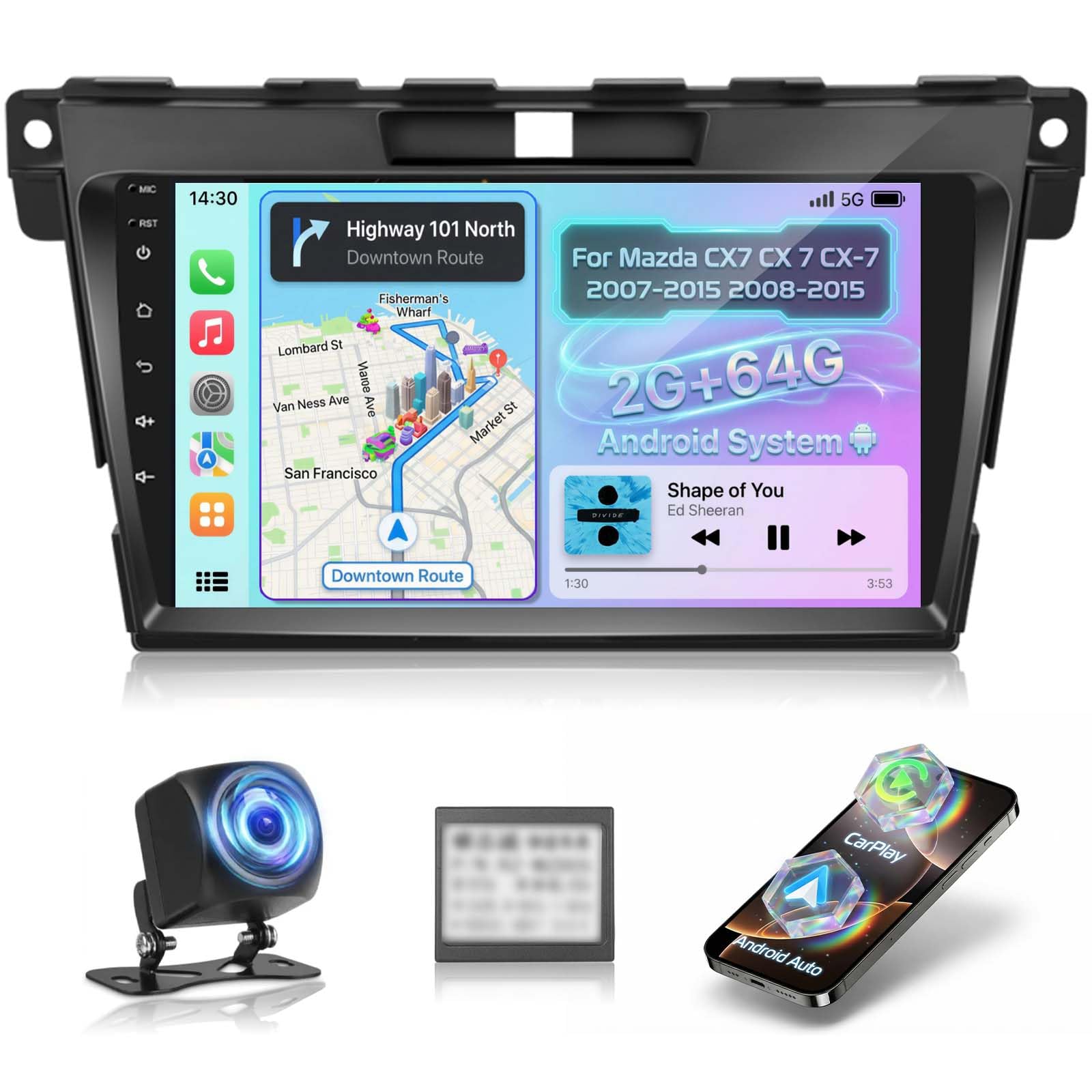 Amazon.com: [2+64G] Android Stereo for Mazda CX7 CX 7 CX-7 2007
