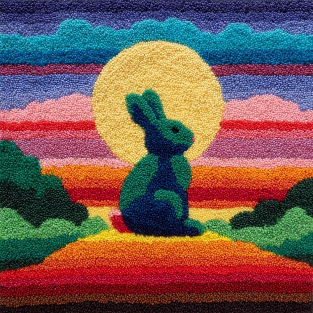 Kitquiver Latch Hook Cushion Kitrabbit DIY Pillow Cover 43X43Cm