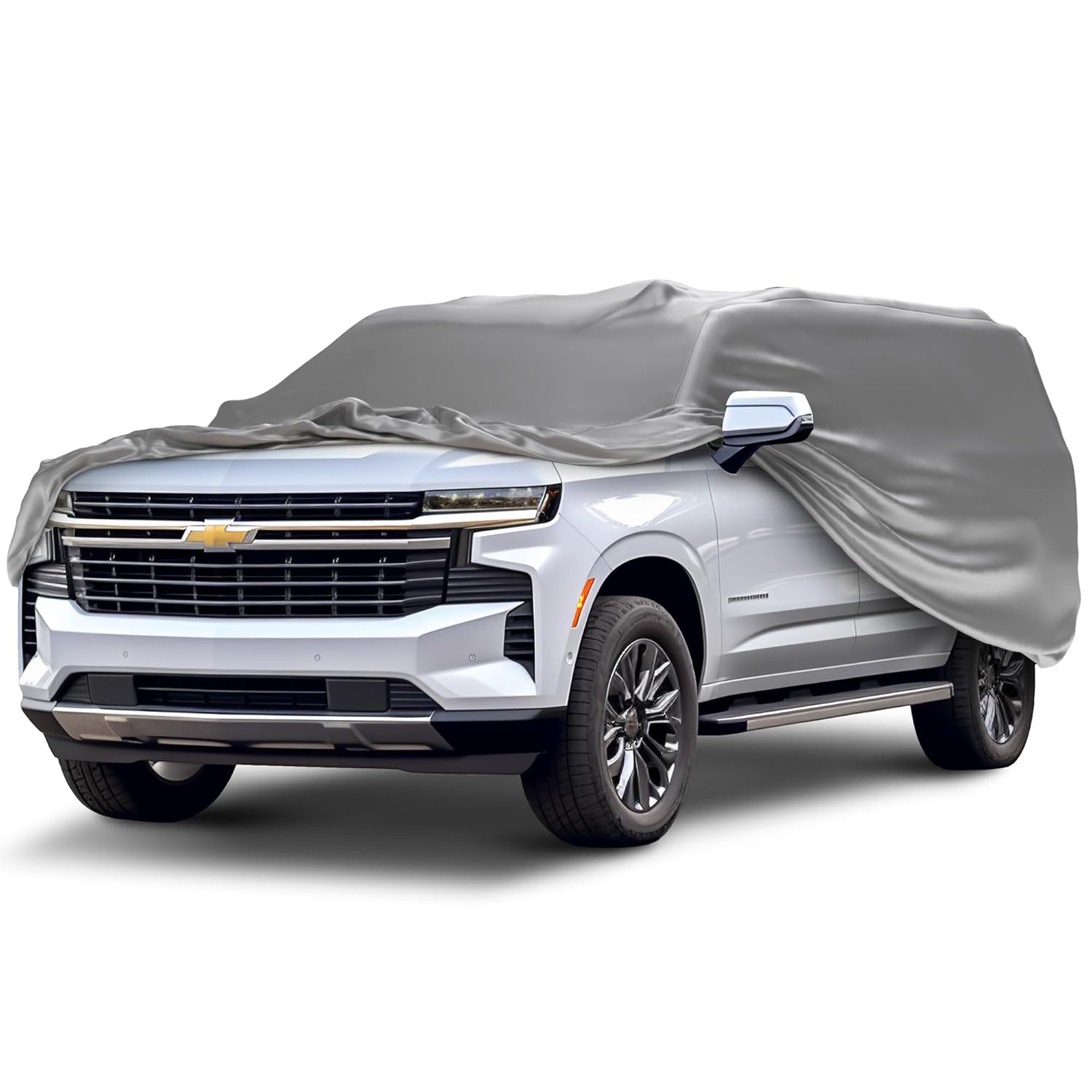Car Covers Weatherproof Max SUV Cover Warranty Compatible with Chevrolet 1973-2024 Suburban Outdoor Cover Theft Cable Lock SUV