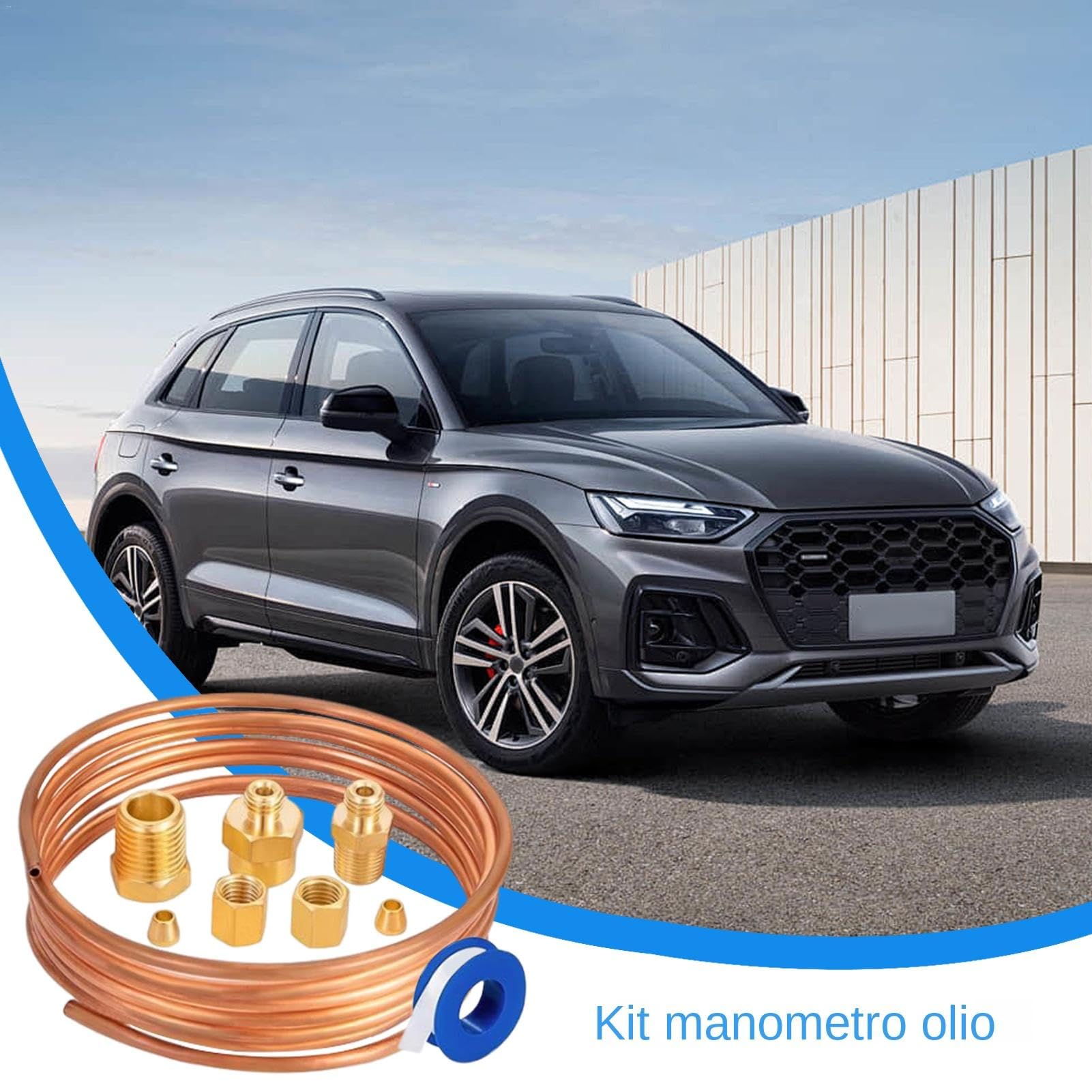 Kit Manometro Pressione Olio - Set Tubi Manometro Meccanico | Kit Tubo In Rame Con Raccordi | Parti Meccaniche Filettate Olio Per Tubi In Rame | Tester Del Kit Di Installazione Di Tubi In Rame Per Tra