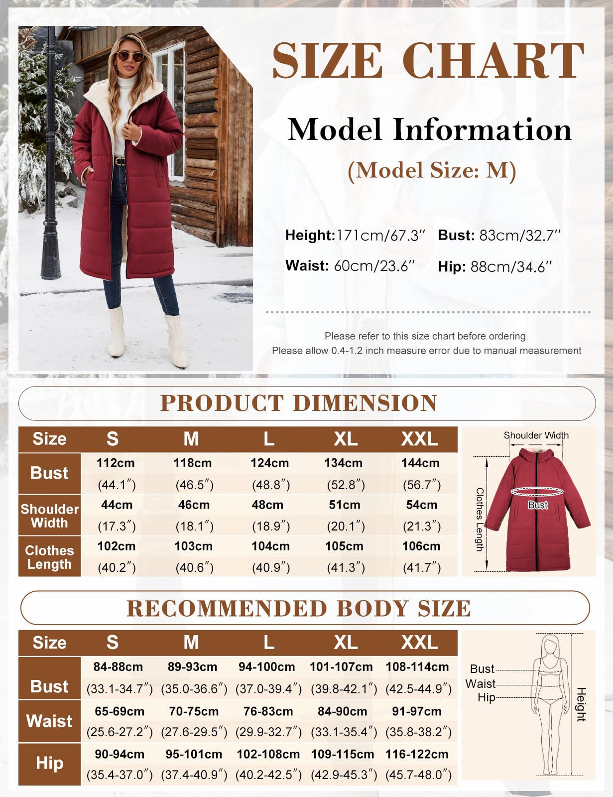 Tuopuda Giubbotto Donna Invernale Giacca Lunga Reversibile con Cappuccio
