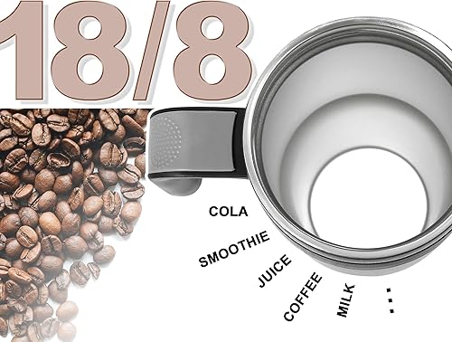 Miniatura 5 de DLOCCOLD Vaso de 40 onzas con asa y tapa con popote, taza aislada al vacío, reutilizable, de acero inoxidable, taza de viaje para bebidas calientes