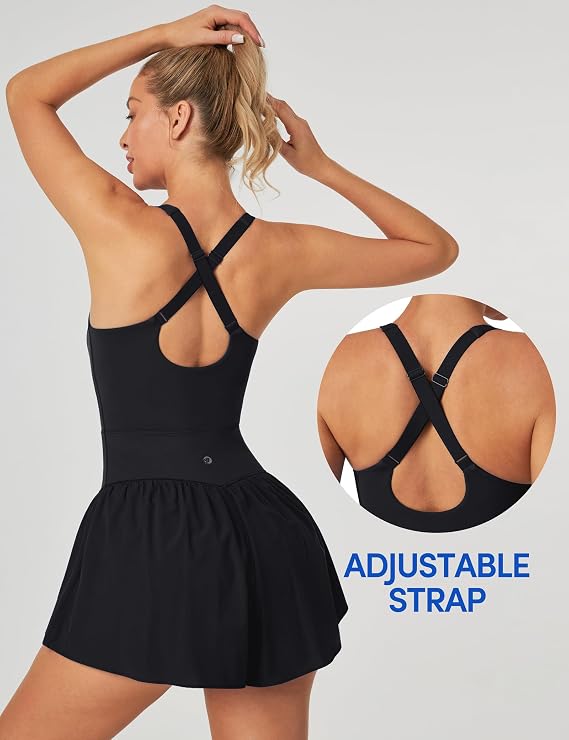 Athletic Romper Shorts Tummy Control Summer Workout Sets for Women with Bra