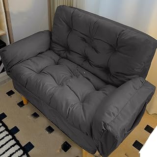 3-in-1 Convertible Sofa Bed, Adjustable Lazy Sofa Chair with Side Pockets Folding Sleeper Sofa Chair Bed, Memory Foam Floor Couch,No-wash Technical Cloth Fabric Cover(Dark Gray,A)
