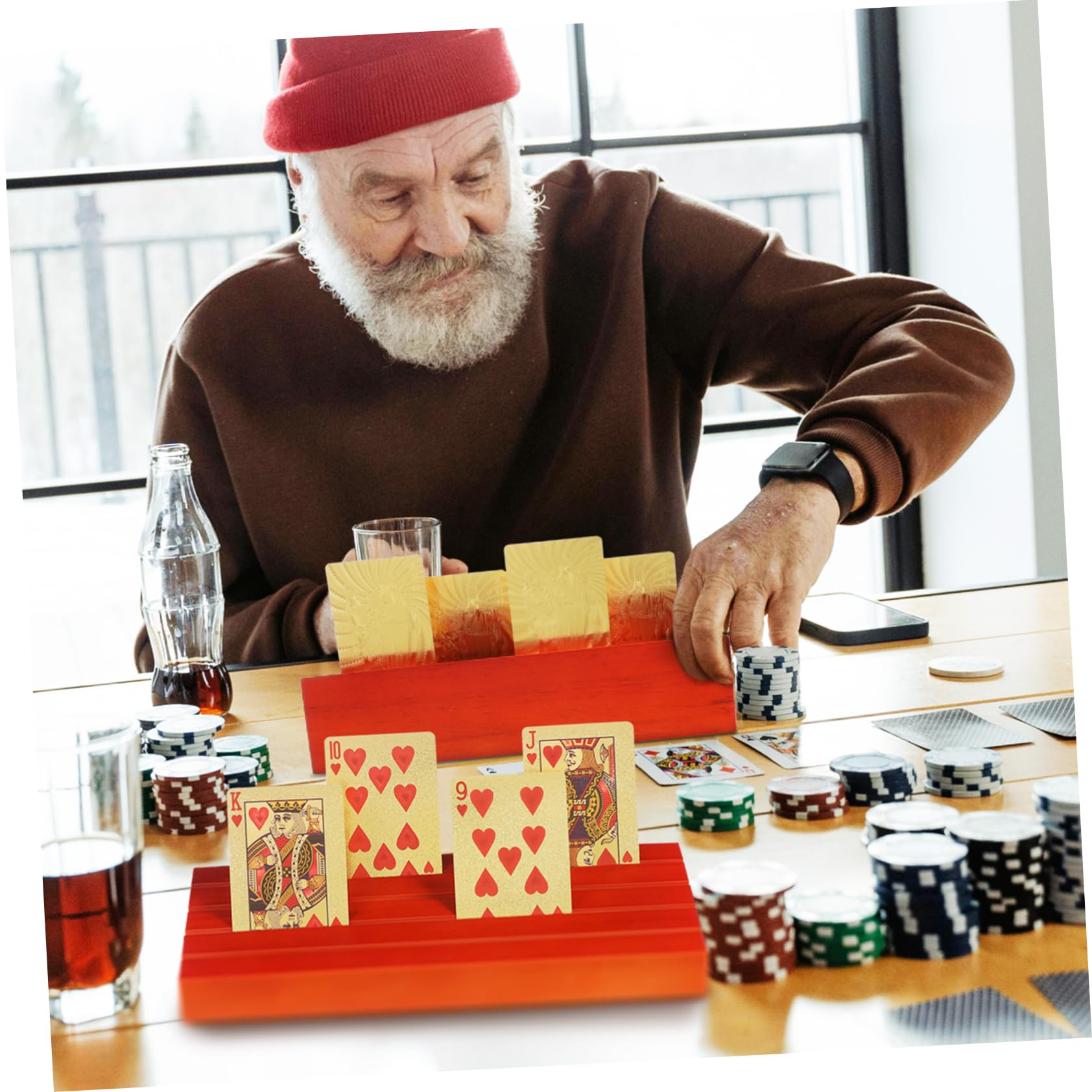 4piezas Soporte De Cartas De Madera para Soporte Estable para Cartas Diseño Elegante y Funcional