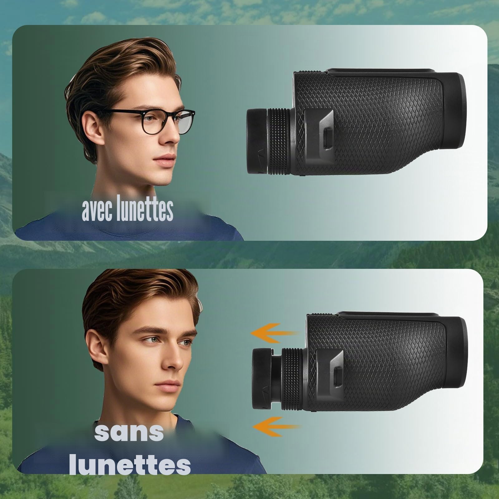 LUXUN Jumelles compactes 8 x 32 pour adulte - Pour la chasse - Grand oculaire - Ultrasharp - Pour observation des oiseaux - Noir