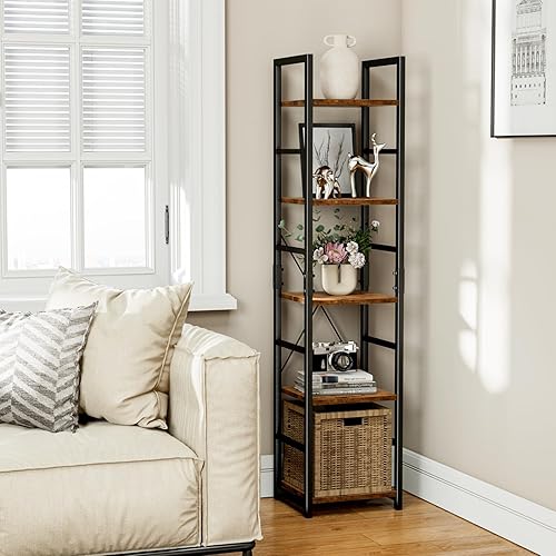 Miniatura 94 de NUMENN Estantería delgada de 3 niveles, estantería organizadora de almacenamiento, estante moderno para dormitorio, sala de estar y oficina en casa,