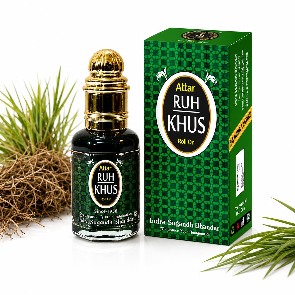 INDRA SUGANDH BHANDAR Attar For Men|Women Ruh Khus|Vetiver Original Bapka Processsed Long Lasting Fragrance 12ml Rollon Pack-image-26